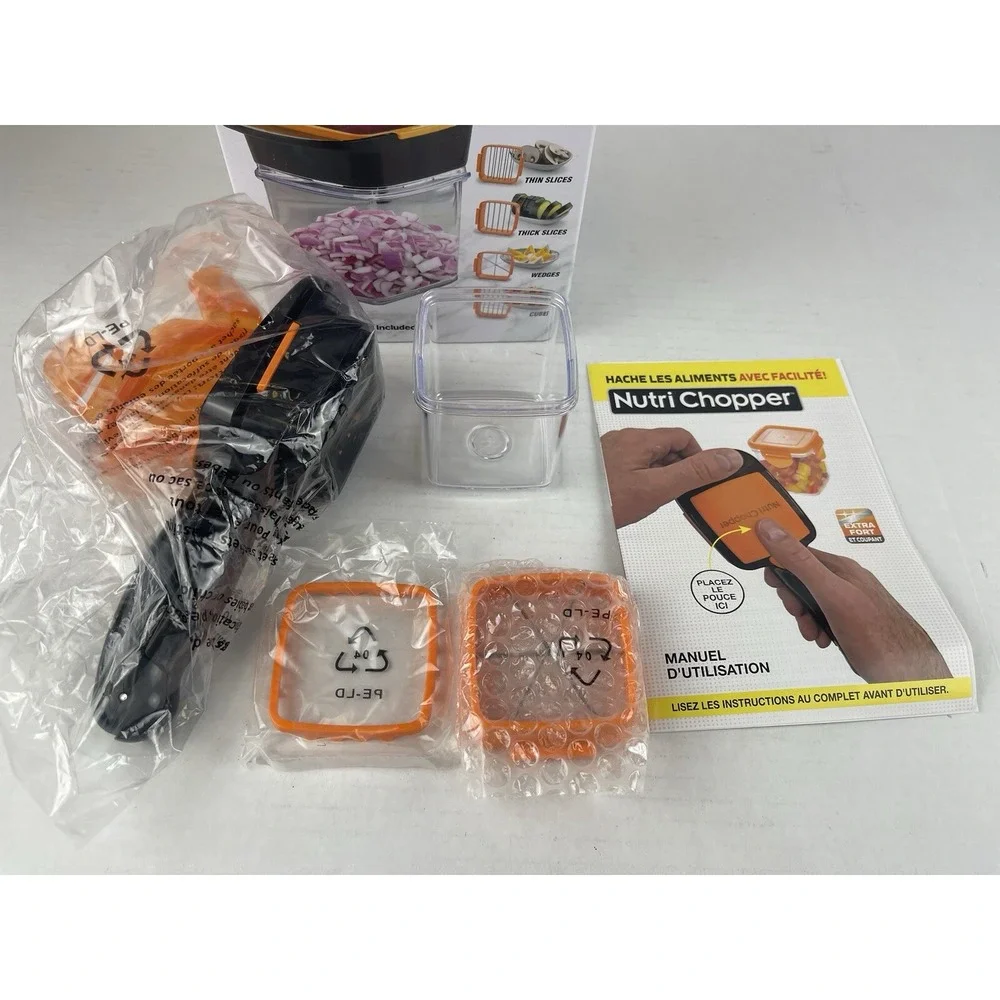 Nutri Chopper 5-in-1‎ Compact Handheld Kitchen Slicer w Storage Container E5D